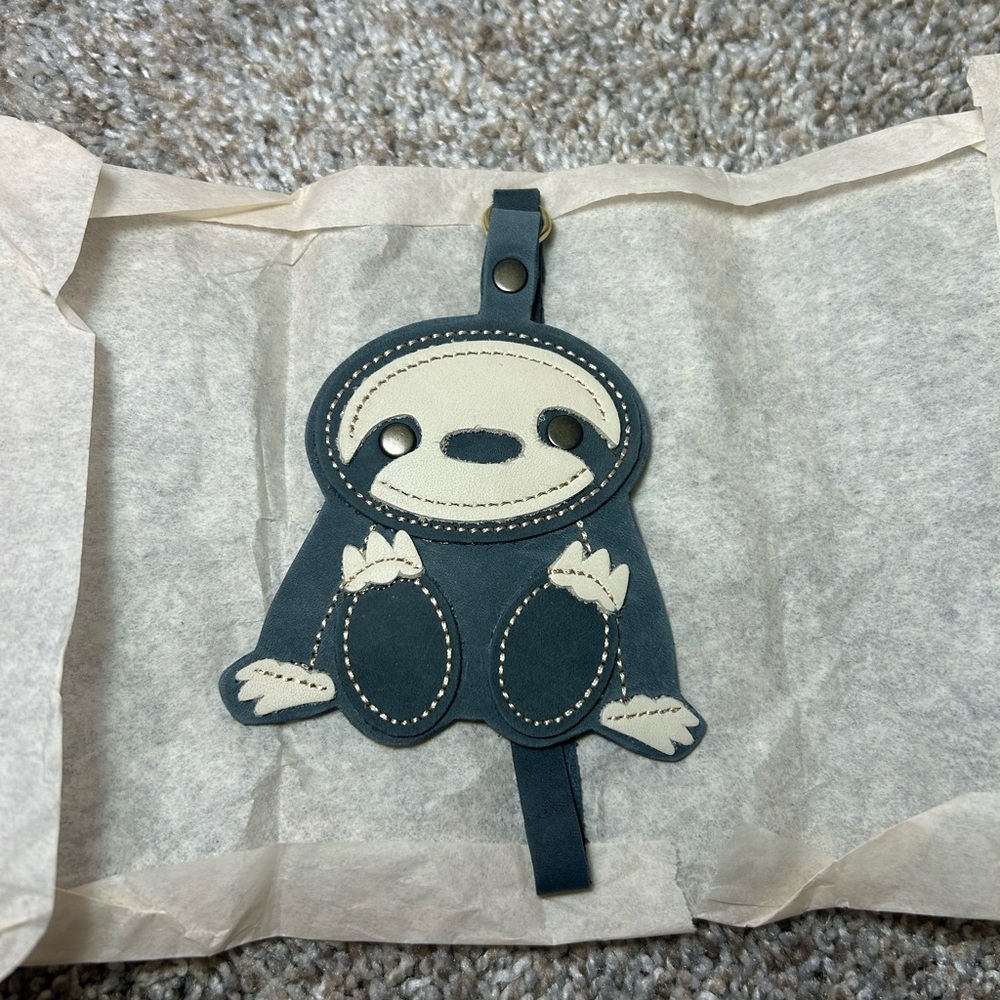 Adorable Sloth Leather Bag Charm